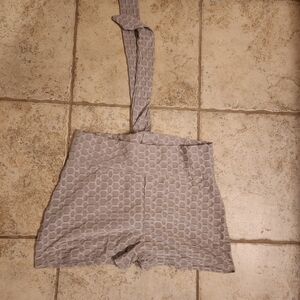 Gray Patterned Shorts with Belt